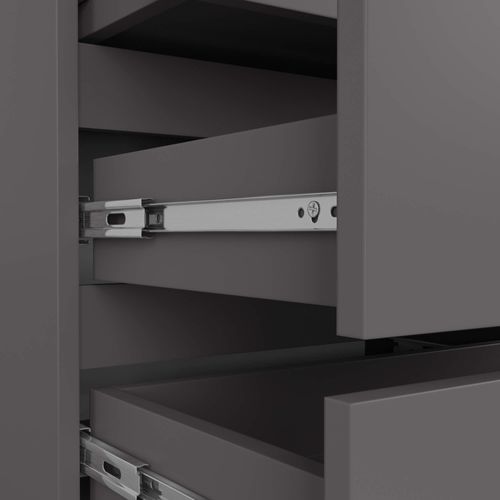 Akord Commode 3 Tiroirs Graphite Brillant 60x35x57