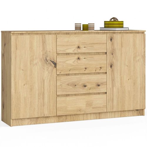 Akord Buffet 2 Portes 4 Tiroirs Chêne Artisan 160x40x99