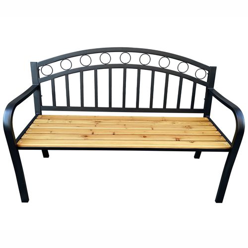 Banc De Jardin Arum En Bois Laqué, Pieds En Acier, 127x58x84 Cm