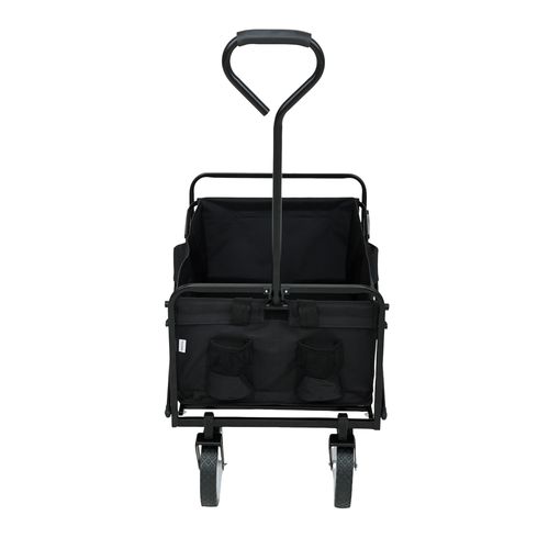 Chariot Pliable Pour Plage Avec Roues En Plastique Et Capacité De Charge Maximale De 120 Kg En Noir