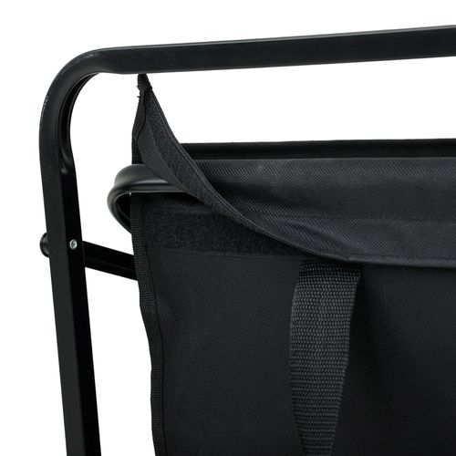 Chariot Pliable Pour Plage Avec Roues En Plastique Et Capacité De Charge Maximale De 120 Kg En Noir