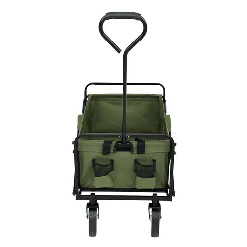 Chariot Pliant De Plage Avec Roues En Plastique Et Capacité De Charge Maximale De 120 Kg En Vert
