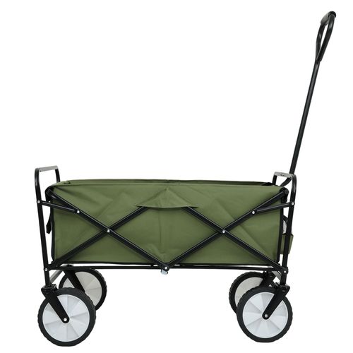 Chariot Pliant De Plage Avec Roues En Plastique Et Capacité De Charge Maximale De 120 Kg En Vert