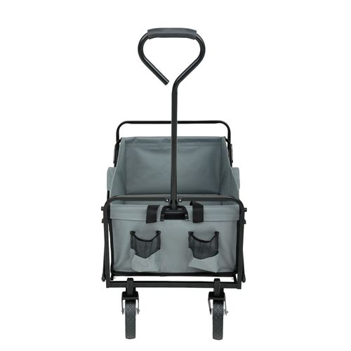 Chariot Pliable Pour Plage Avec Roues En Plastique Et Capacité De Charge Maximale De 120 Kg Gris