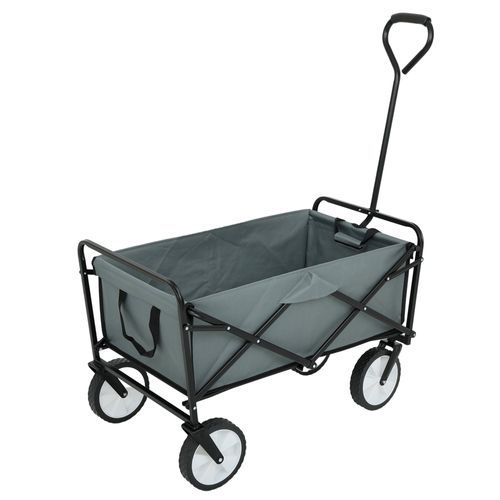 Chariot Pliable Pour Plage Avec Roues En Plastique Et Capacité De Charge Maximale De 120 Kg Gris
