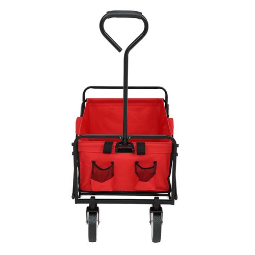 Chariot Pliable De Plage Avec Roues En Plastique Et Charge Maximale De 120 Kg En Rouge
