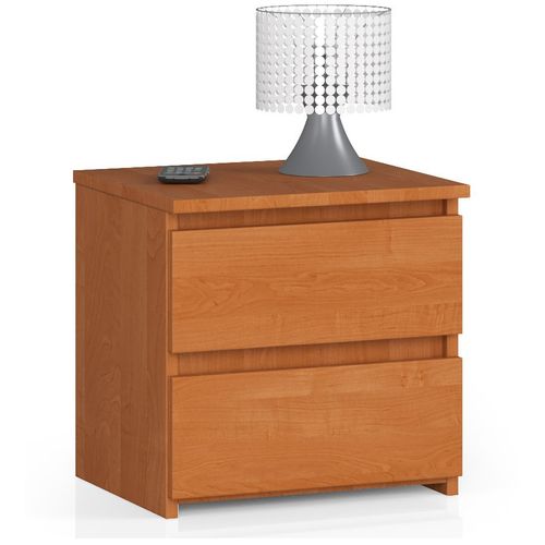 Table De Chevet Aulne 40 Cm 2 Tiroirs Façade Aulne 40x35x40 Cm