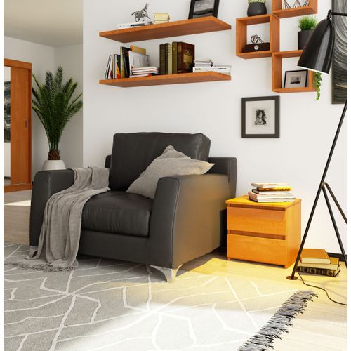 Table De Chevet Aulne 40 Cm 2 Tiroirs Façade Aulne 40x35x40 Cm