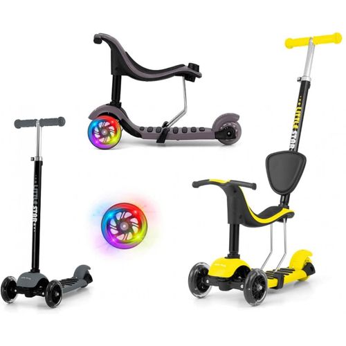 Porteur/scooter 3en1 Little Star Jaune