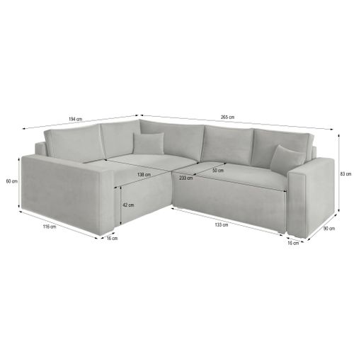 Canapé D'angle Eronis Violet En Velours Avec Fonction De Couchage