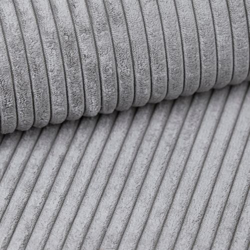 Canapé D'angle Velami Gris Clair En Velours Côtelé Avec Fonction De Couchage