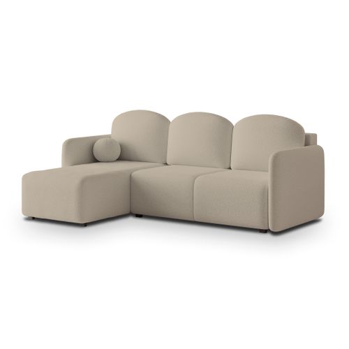 Canapé D'angle Suvino Beige En Bouclé Avec Fonction De Couchage