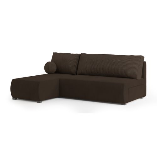Canapé D'angle Parvelo Marron En Peluche Avec Fonction De Couchage