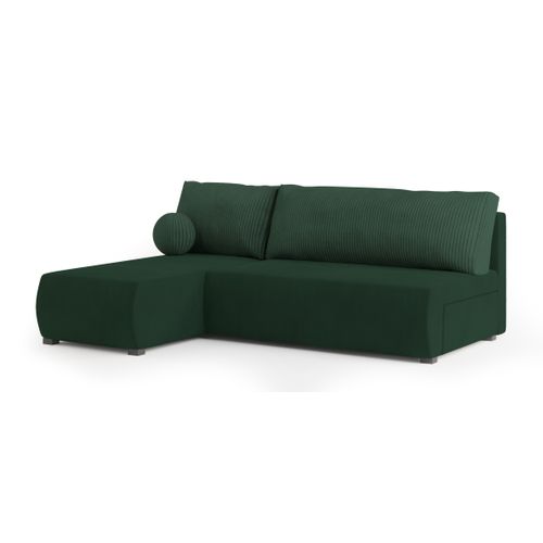 Canapé D'angle Parvelo Vert Sapin En Peluche Avec Fonction De Couchage