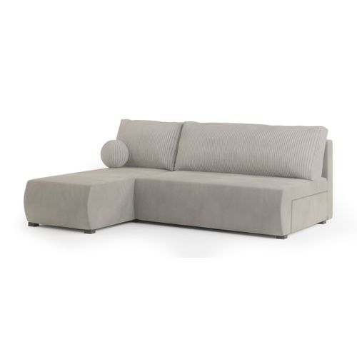 Canapé D'angle Parvelo Crème En Peluche Avec Fonction De Couchage