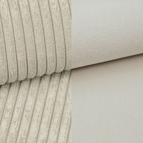 Canapé D'angle Parvelo Crème En Peluche Avec Fonction De Couchage