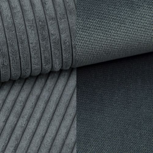 Canapé D'angle Parvelo Gris En Peluche Avec Fonction De Couchage