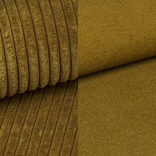 Canapé D'angle Sorge Jaune En Peluche Avec Fonction De Couchage