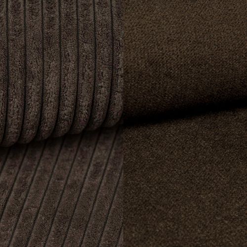 Canapé D'angle Sorge Marron En Peluche Avec Fonction De Couchage