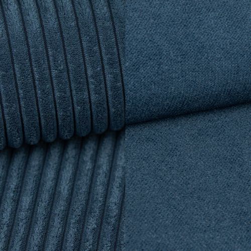 Canapé D'angle Sorge Bleu En Peluche Avec Fonction De Couchage