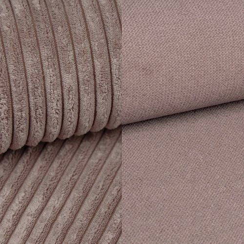 Canapé D'angle Sorge Rose En Peluche Avec Fonction De Couchage