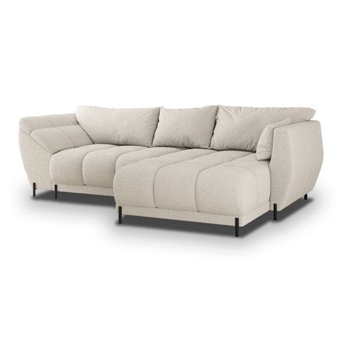 Canapé D'angle Vestano  Crème En Bouclé Avec Fonction De Couchage