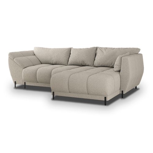 Canapé D'angle Vestano Beige En Bouclé Avec Fonction De Couchage