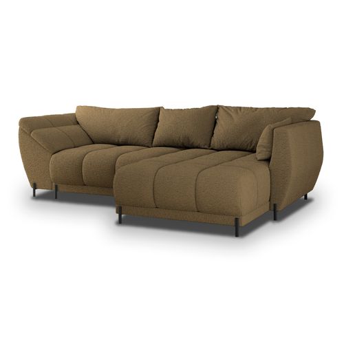 Canapé D'angle Vestano Orange En Bouclé Avec Fonction De Couchage