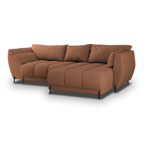 Canapé D'angle Vestano Cuivré En Bouclé Avec Fonction De Couchage