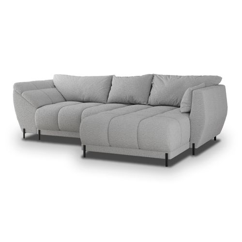 Canapé D'angle Vestano Gris Clair En Bouclé Avec Fonction De Couchage