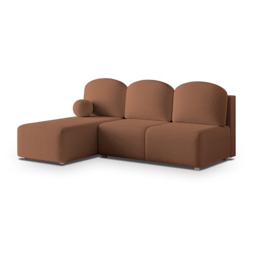 Canapé D'angle Trama Cuivré En Bouclé Avec Fonction De Couchage