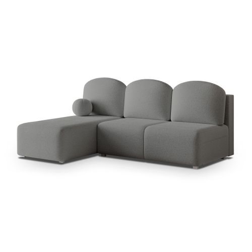 Canapé D'angle Trama Gris En Bouclé Avec Fonction De Couchage