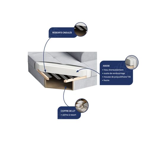 Canapé D'angle Elma Marron En Velours Avec Fonction De Couchage