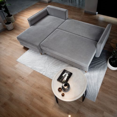 Canapé D'angle Pisan Marron En Peluche Avec Fonction De Couchage