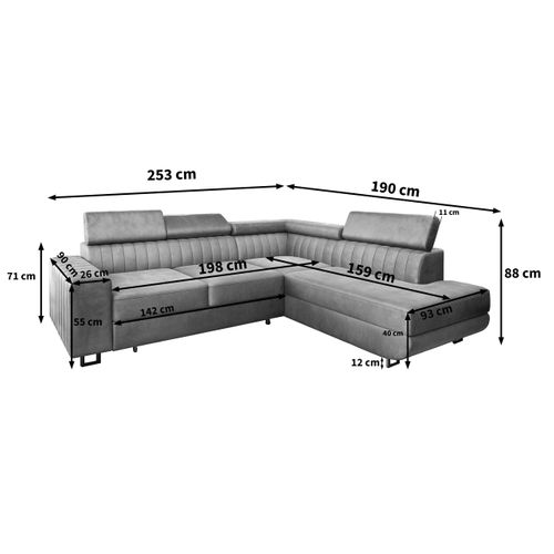Canapé D'angle Nola Jaune En Velours Avec Fonction De Couchage