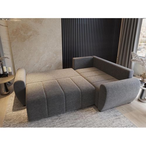 Canapé D'angle Madison Vert Sapin En Peluche Avec Fonction De Couchage