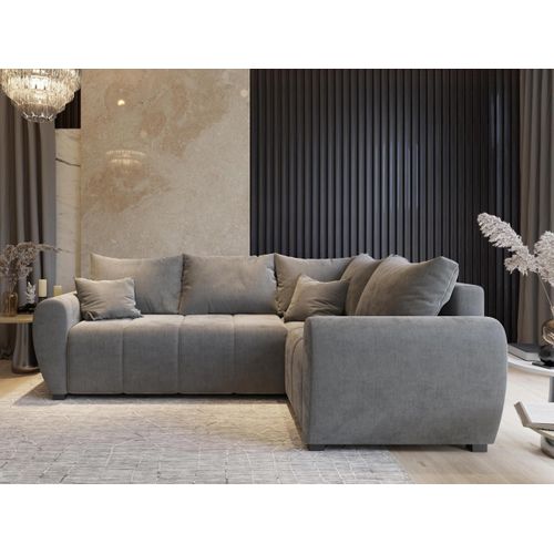 Canapé D'angle Madison Vert Sapin En Peluche Avec Fonction De Couchage