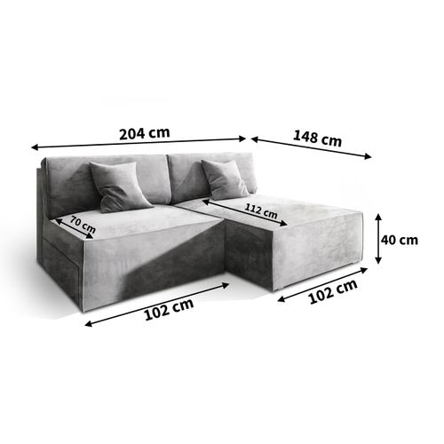 Canapé D'angle Fioro Marron En Velours Avec Fonction De Couchage