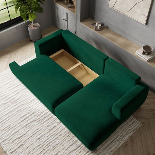 Canapé D'angle Senti Vert Sapin En Peluche Avec Fonction De Couchage