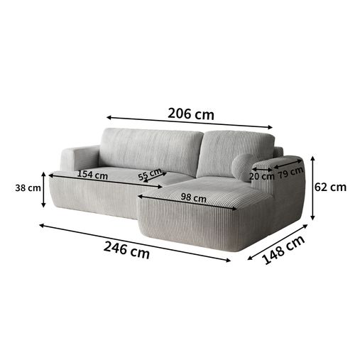 Canapé D'angle Senti Rose En Peluche Avec Fonction De Couchage