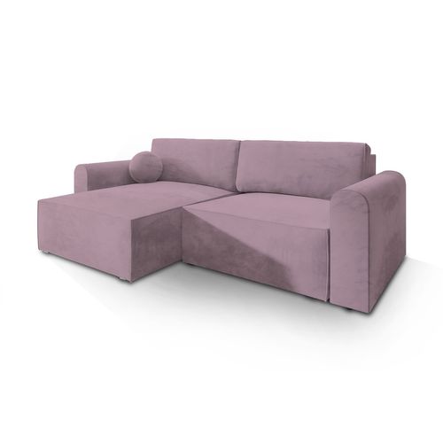 Canapé D'angle Fiano Violet En Velours Avec Fonction De Couchage