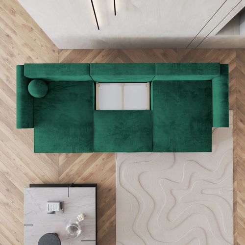 Canapé D'angle Fento Vert Sapin En Velours Avec Fonction De Couchage