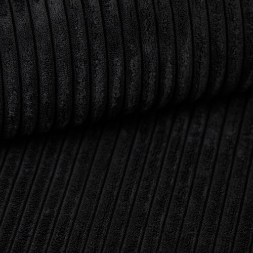 Canapé D'angle Modenza Noir En Velours Côtelé Avec Fonction De Couchage