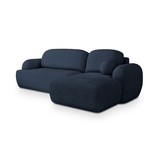 Canapé D'angle Modenza Bleu En Bouclé Avec Fonction De Couchage