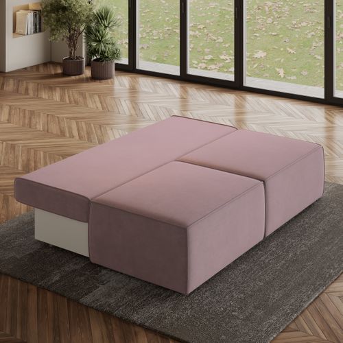 Canapé D'angle Varna Violet En Velours Avec Fonction De Couchage