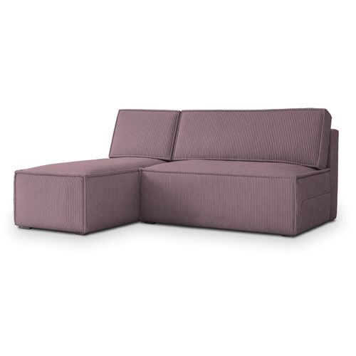 Canapé D'angle Briso Violet En Velours Côtelé Avec Fonction De Couchage