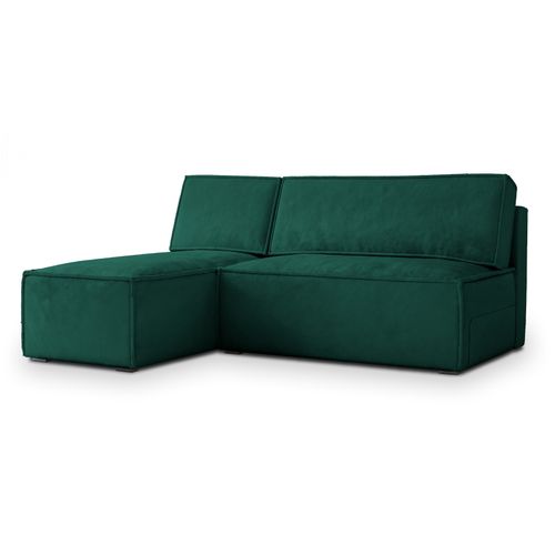 Canapé D'angle Briso Vert Sapin En Velours Avec Fonction De Couchage