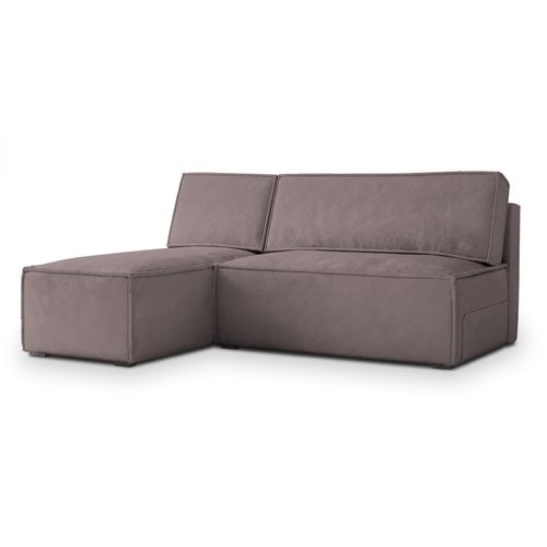 Canapé D'angle Briso Violet En Velours Avec Fonction De Couchage