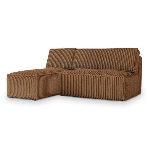 Canapé D'angle Briso Cuivré En Velours Côtelé Avec Fonction De Couchage