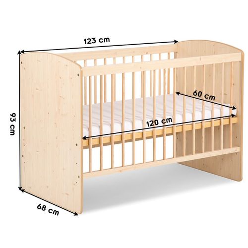 Karolina Ii Lit Bébé à Barreaux 120x60    Pin